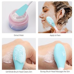 20 Pcs Silicone Face Mask Applicator, 2 in 1 Double-Sided 20Pcs, Pink, Purple