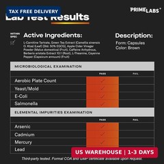 Thermogenic Fat Burner for Men – Weight Loss Supplement – with L-Carn