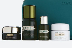 New La Mer 5 Piece Travel Zip Gift Set Moisturizing Cream Eye Concentrate Serum