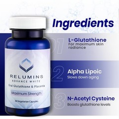 Relumins Advance White Oral Glutathione White Caps w/ Rose Hips 10 Bottles