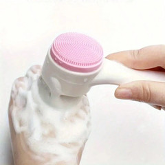 Manual Facial Cleansing Brush 2 in 1 Silicone Double Side Exfoliating Scrubber