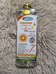 Veet Gold sunblock & sunburn face body corrector oil spf 90 UVA uvb, Pa+++++