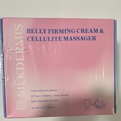 SILKDERMIS Belly Firming Cream + Cellulite Massage Tool Set 4 oz (120 mL)