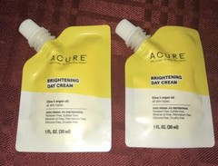 2X Acure Brightening Day Cream 1oz Each= 2oz Lot TOTAL