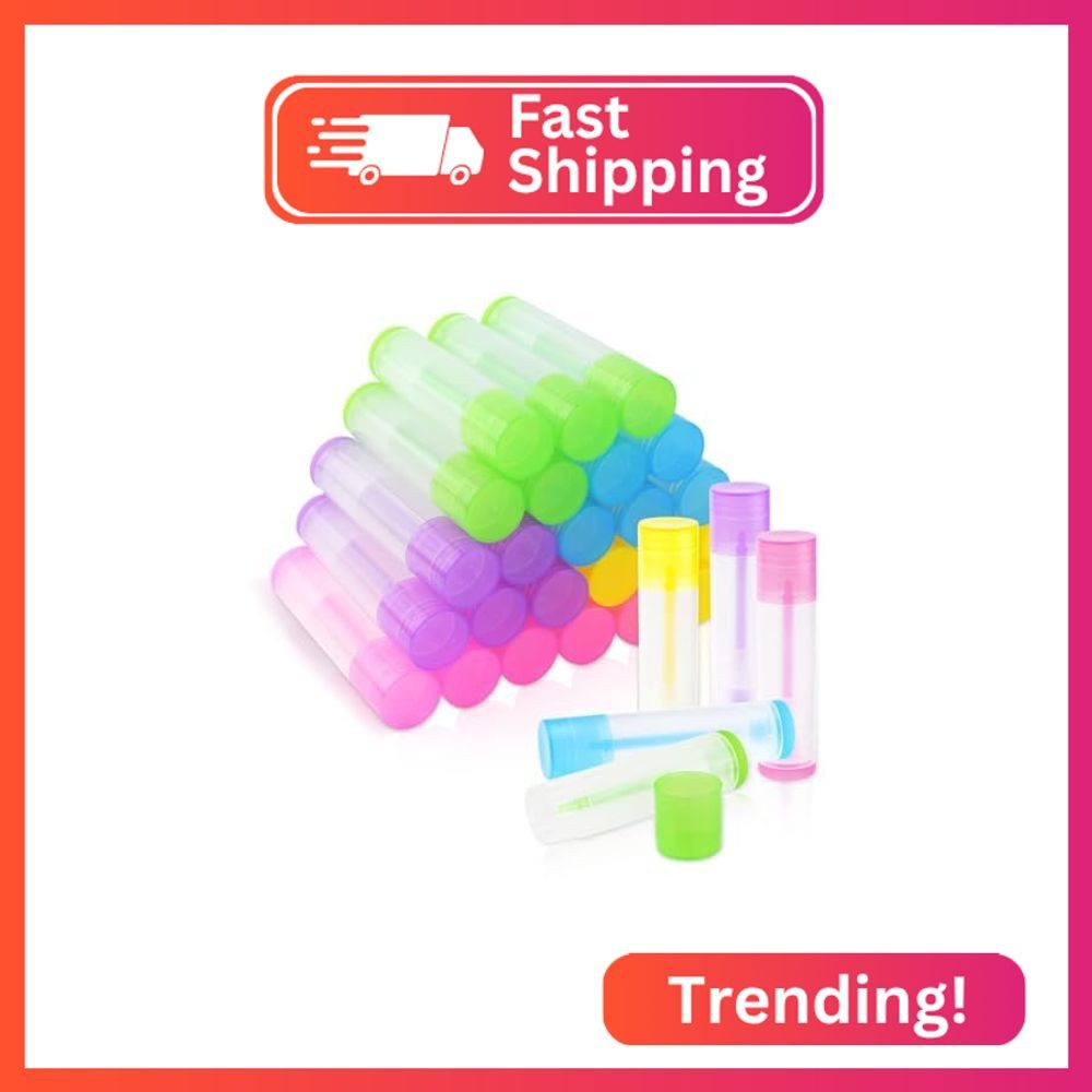 25 Pcs Clear Empty Lip Balm Tubes Lip Balm Containers Lipstick Container with Ca