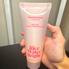 THE FACE SHOP Rice Water Bright Milk & Jelly Double Foaming Cleanser 190 ml