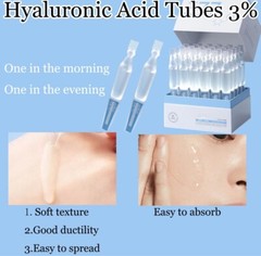 30PCS 3% Hyaluronic Acid Serum Vials – Moisturizing, Firming, Single-Use Tubes