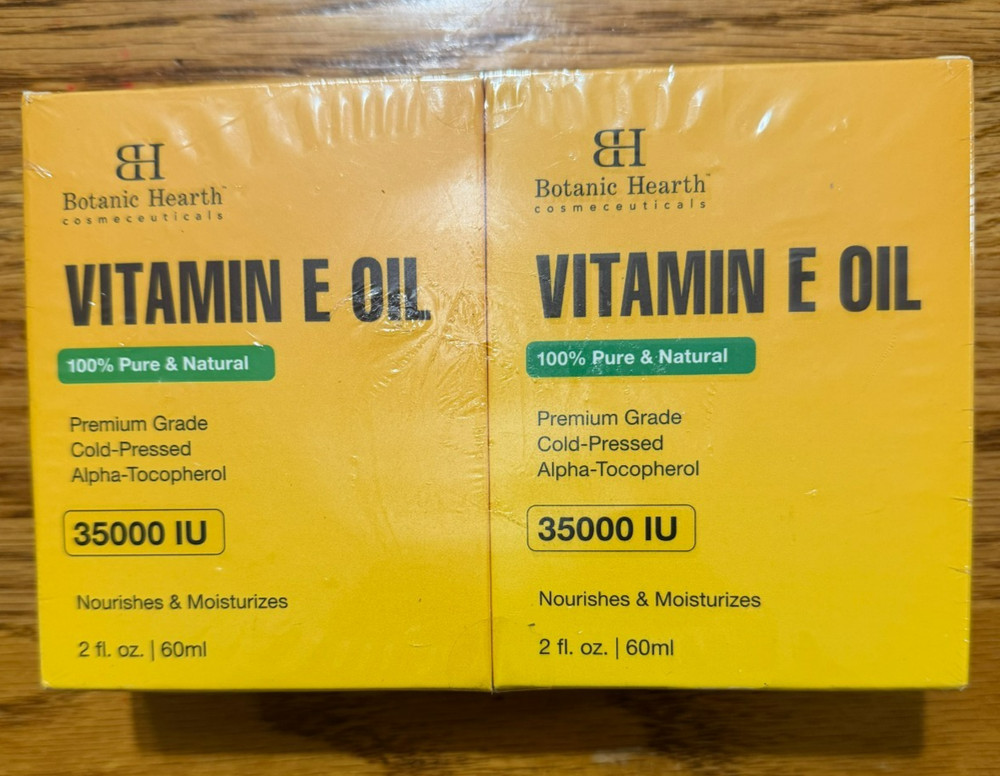 Botanic Hearth Vitamin E Oil 2 fl oz Cold-Pressed 100% Pure Moisturizer (2)