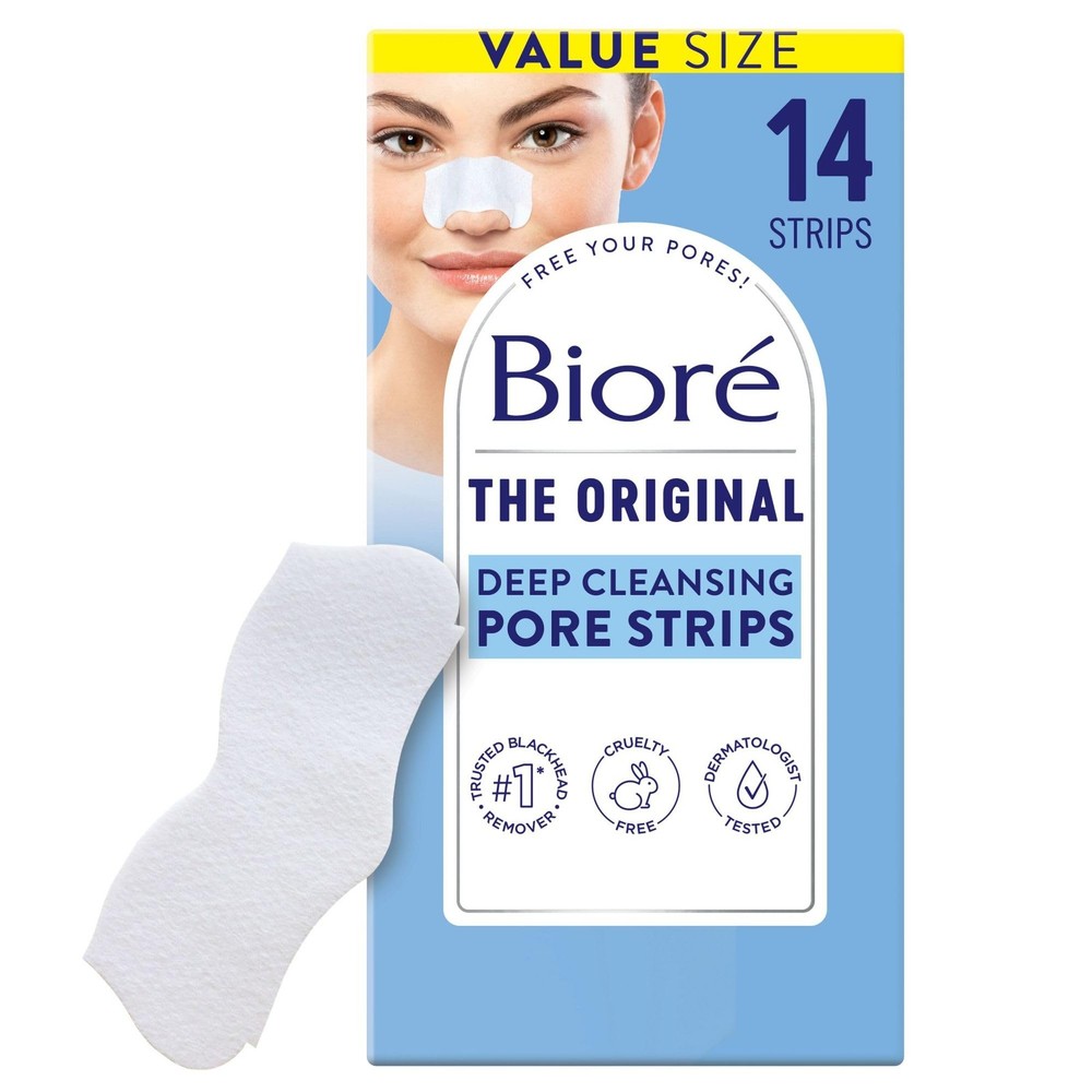Biore Deep Cleansing Pore Strips 14 Count Blackhead Remover for Nose Oily Skin
