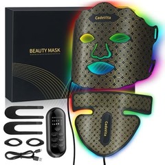 Red Light Therapy Mask for Face and Neck, 7 Colors LED Face Mask with 173 LED Be
