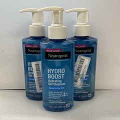 Neutrogena Hydro Boost Face Wash, Hydrating Facial Cleanser 7.8 Fl Oz Lot of 3