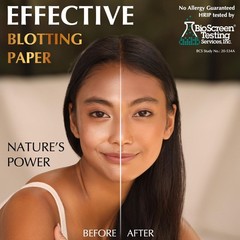 Natural Oil Blotting Sheets for Face with Bamboo Charcoal – 25% Larger – 6pk…
