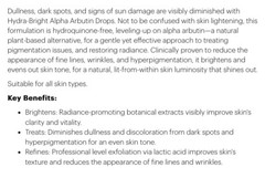 NEW GLO SKIN BEAUTY HYDRA-BRIGHT ALPHA ARBUTIN DROPS  *NEW IN BOX* 30mL/ 1fl oz