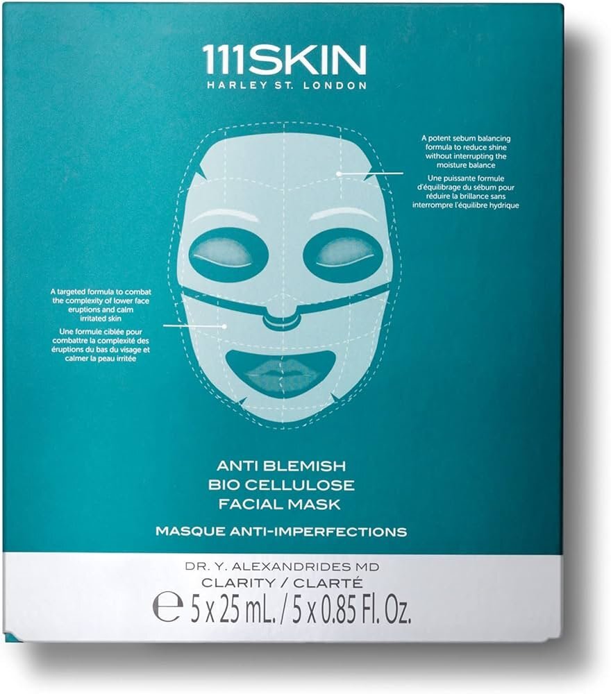 111skin Anti Blemish Bio Cellulose Facial Treatment Mask (5 Count) – new In…