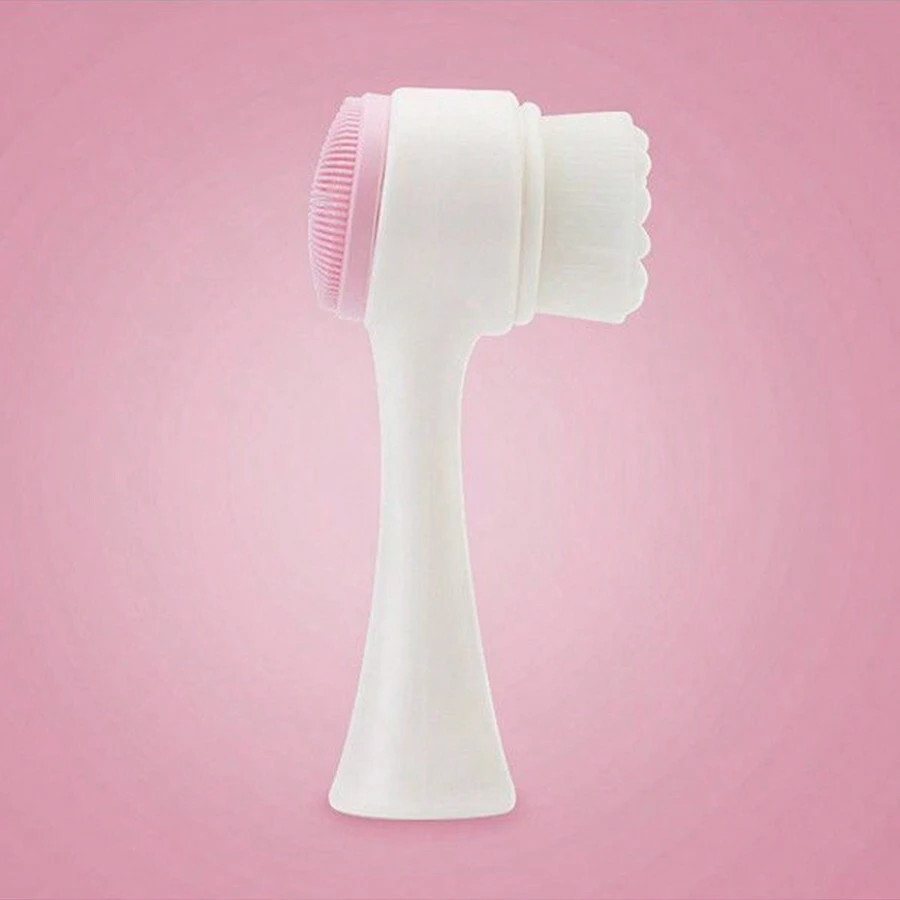 Manual Facial Cleansing Brush 2 in 1 Silicone Double Side Exfoliating Scrubber