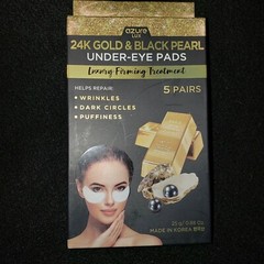 24K Gold & Black Pearl Under Eye Pads Luxury Firming Treatment Set of 5
