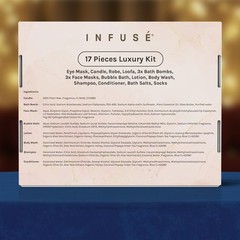 INFUSÉ 17-Piece Spa Gift Box for Women | Includes Eye 17 Pieces, multicolor