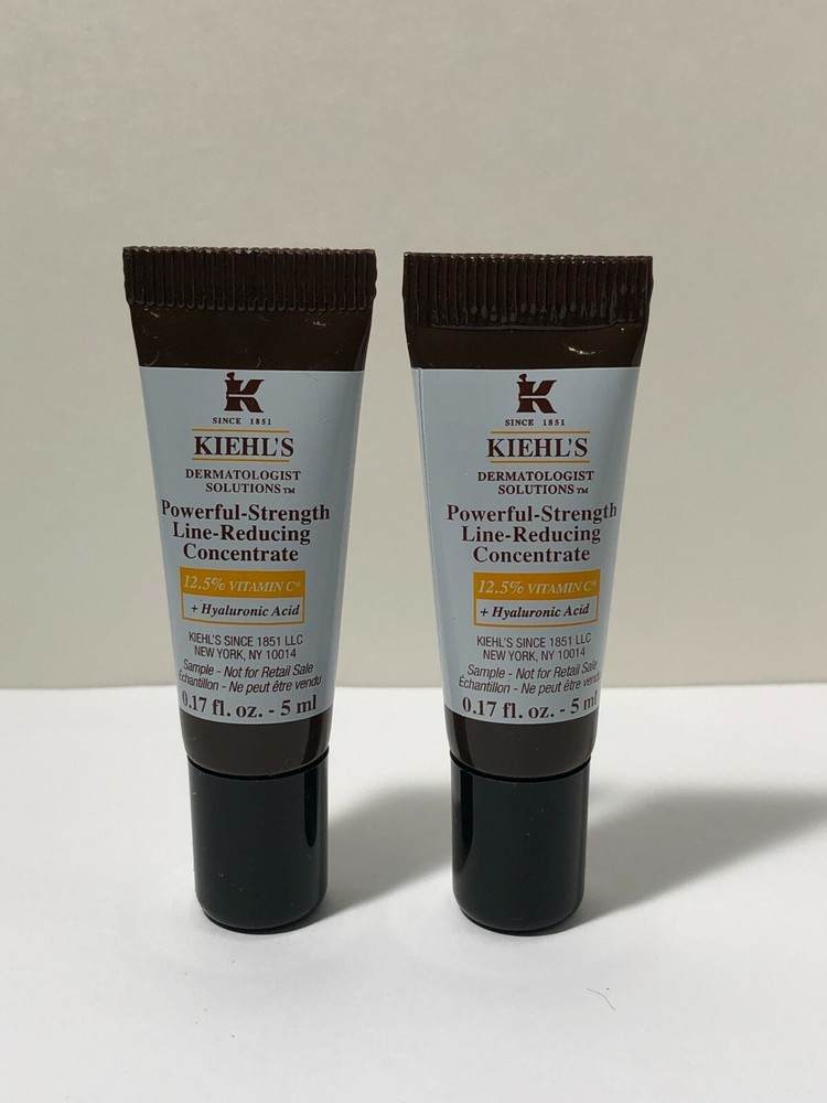 2 X Kiehl&rsquo;s Powerful Strength Line-Reducing Concentrate~TravelSize 5mL/0.17oz/Ea