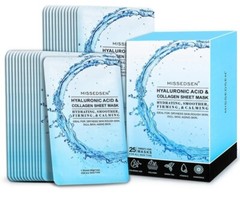 MISSEDSEN Pack of 25 All-in-One Hyaluronic Acid Collagen Sheet Facial Mask – 94