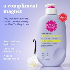 eos Shea Better Body Lotion Vanilla Cashmere, 16 Fl Oz (Pack of 1), Clear