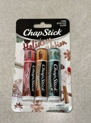 2 Packs of 3-CHAPSTICK HOLIDAY COLLECTION Cinnamon Caramel Cocoa Lip Balm