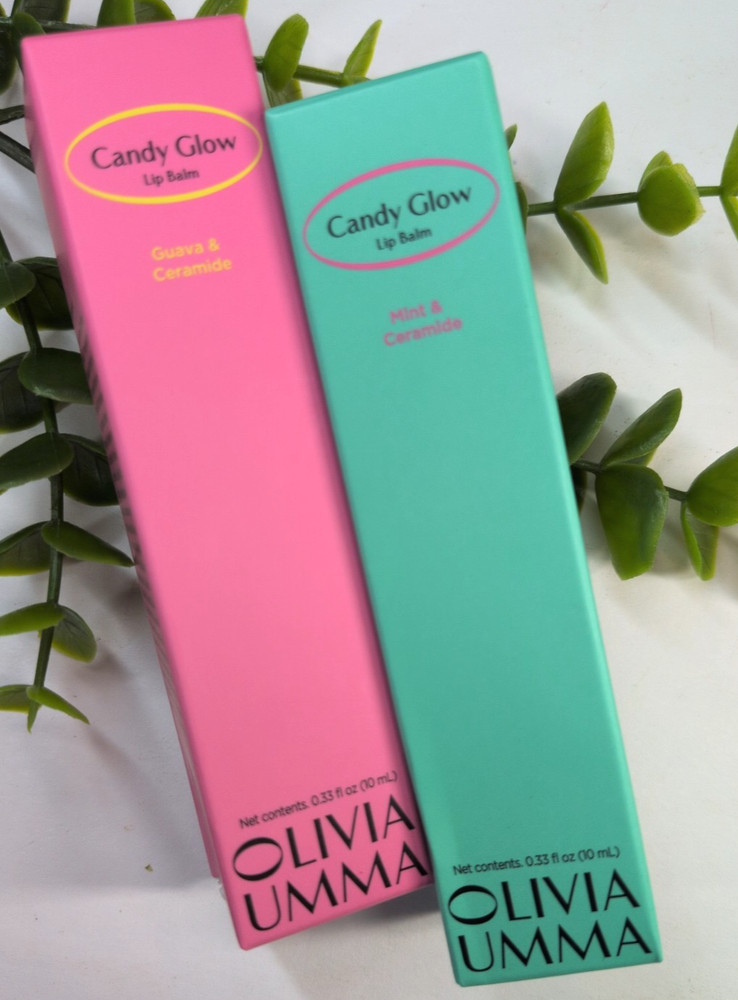 NIB CANDY GLOW LOT 2!💋Olivia Umma Korean Skincare Lip Balm Mint Guava Ceramides
