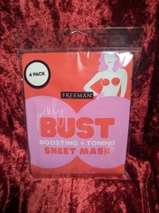 4 Pack Freeman perky Bust Boosting + Toning Sheet Mask Pomegranate & Peptide