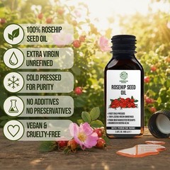 100% Pure Cold Pressed Rosehip Seed Oil Extra Virgin Face Hair Body Food Grade 1