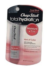 ( LOT OF 2 ) ChapStick Total Hydration Moisture + Tint CORAL BLUSH Lip Balm Tube