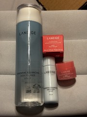 Laneige Bundle Essential Balancing Skin, Refiner Emulsion Lip Sleeping Mask