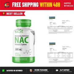 Nature&rsquo;s Fusions NAC Supplement 600 mg – Anti Aging Antioxidant – 60 Capsules