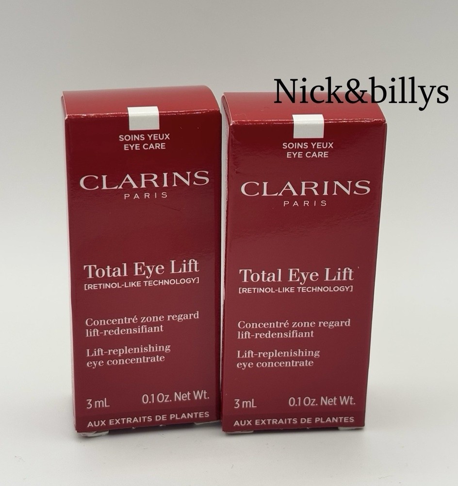 NEW 2X Clarins Total Eye Lift Travel Size MINI 3ml/0.1oz Each Sample Free Ship
