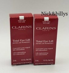 NEW 2X Clarins Total Eye Lift Travel Size MINI 3ml/0.1oz Each Sample Free Ship