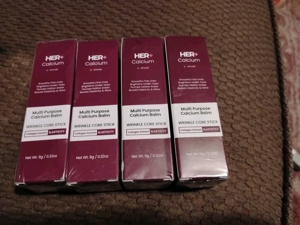 Her+ Calcium Multi-Purpose Balm Wrinkle Core Stick Exp 02/2029 New lot Of 4