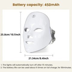 7 Color LED Facial Beauty Mask Light Therapy Face Skin Care USB Rechargeable