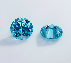 GGA Certified 2Ct Blue Natural Color Lab Grown Diamond Round Cut VVS1 Loose Gems