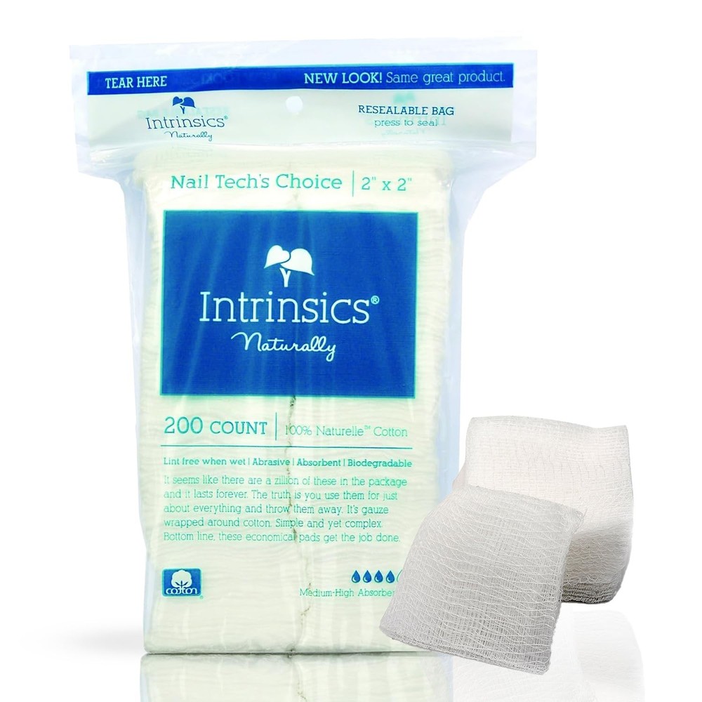 Intrinsics Nail Tech&rsquo;s Choice 2×2 Cotton Gauze Pads Inch (Pack of 200)