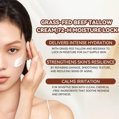 Beef Tallow for Skin – Organic Grass-Fed Whipped 4.2 Fl Oz (Pack of 1)