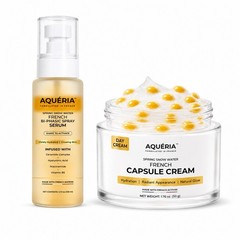 AQUÉRIA French Capsule Cream & Bi-Phasic Spray Serum Bundle NEW