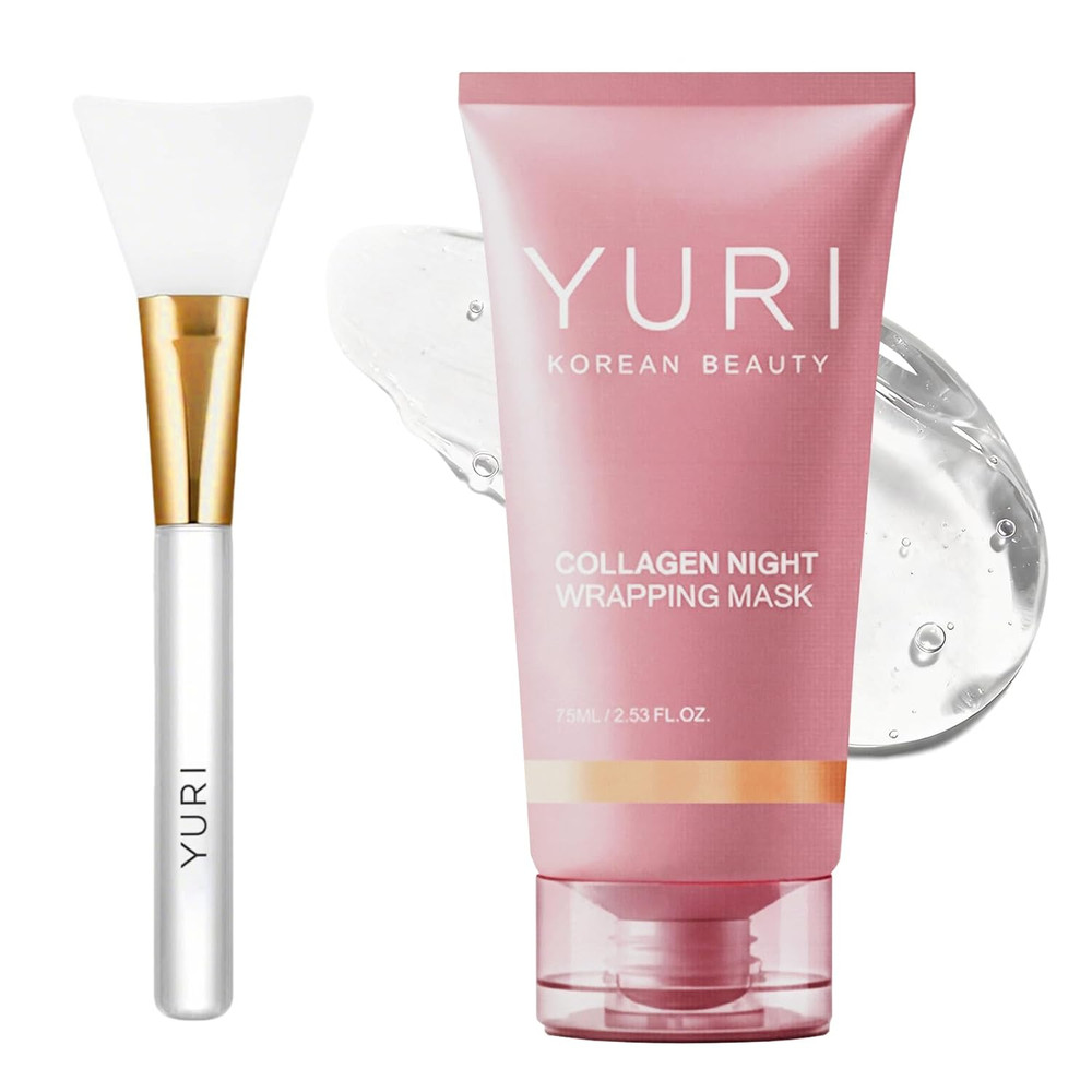 Collagen Night Wrapping Mask, Collagen Overnight Glass Skin Peel off Face Mask,