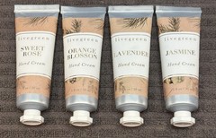 Livegreen 4 Travel Hand Creams Lavender Jasmine Sweet Rose Orange Blossom