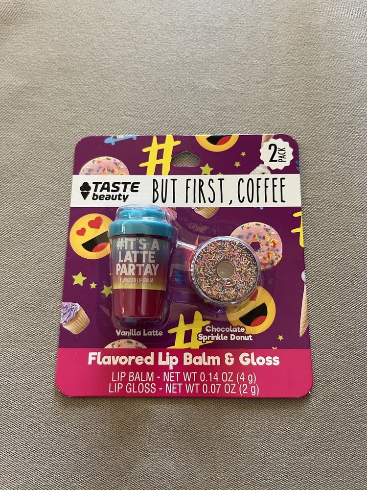 Vanilla Latte Flavored Lip Balm & Chocolate Sprinkle Donut Gloss, New In Package