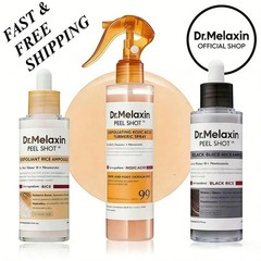2 SETS–NEW Dr. Melaxin Peel Shot 3-Piece Exfoliant Set Rice&Black Rice Skincare