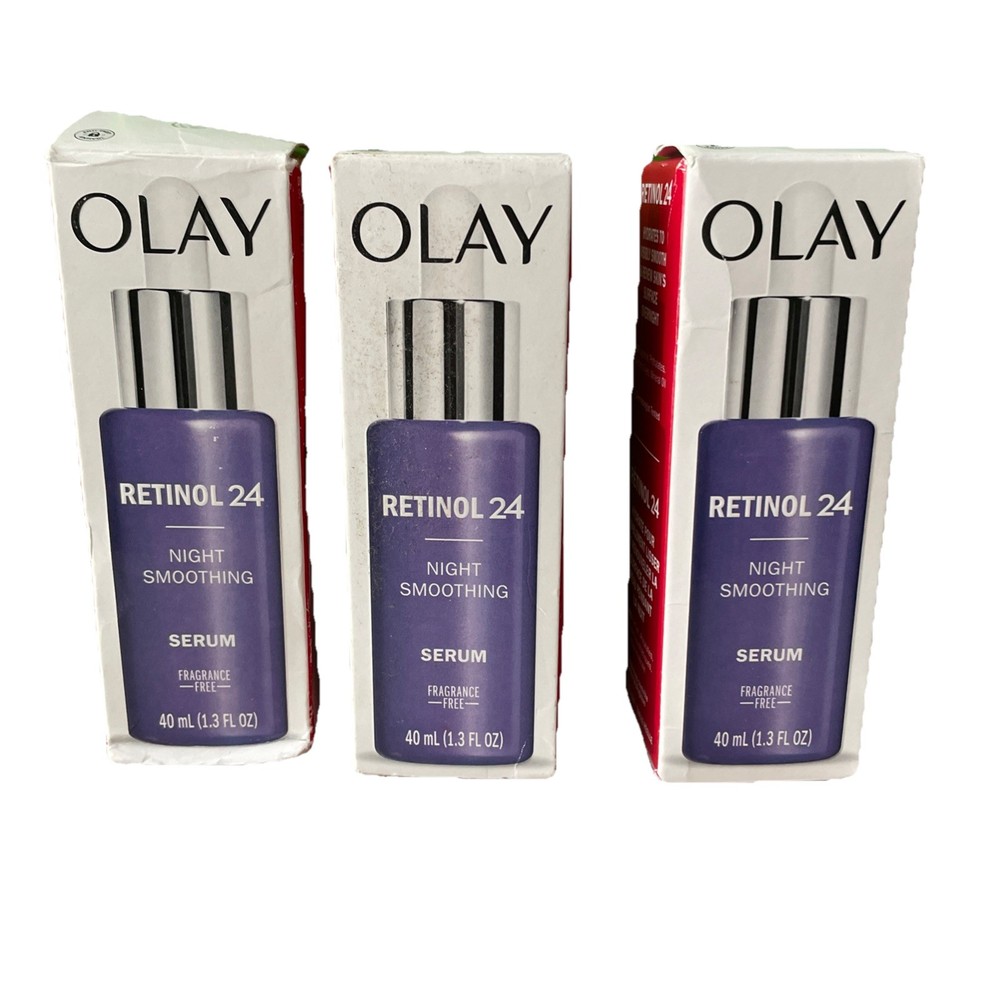 Lot Of 3 – OLAY Regenerist RETINOL 24 NIGHT SERUM Smoothing Skin Fragrance Free