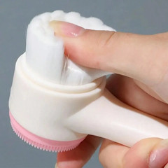 Manual Facial Cleansing Brush 2 in 1 Silicone Double Side Exfoliating Scrubber