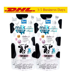2x300g YOKO Milk Spa Salt Hya8 Multi Vitamin C,B3 Hokkaido Softer Smooth