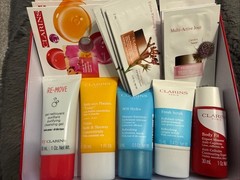 Clarins Full Body Skincare Set 17 Pc– In Brand New Clarins Tin.. + FREE GIFTS!