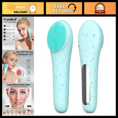 Rechargeable Silicone Facial Cleansing Brush – 5 Modes, Waterproof, Heat Massage