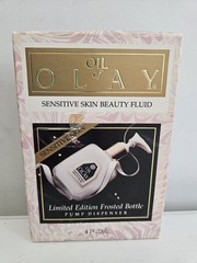 Oil Of Olay Sensitive Skin Beauty Fluid Ltd Edition Frosted Bottle Pump 4 Oz