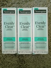 3x Neutrogena Evenly Clear Acne Gel Moisturizer 1.7 oz Salicylic Acid Lot Of 3
